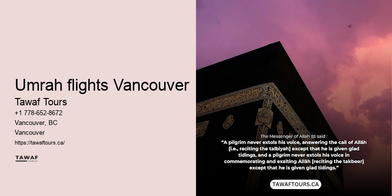Umrah travel Vancouver deals to Mecca