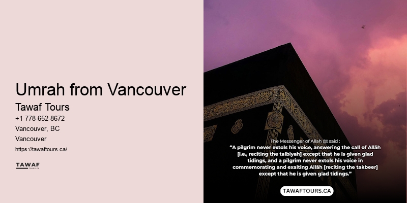 Vancouver Umrah flights packages to Mecca