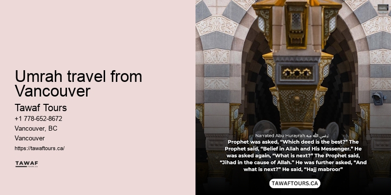 Umrah flights from Vancouver specials